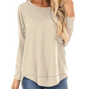 Women’s long sleeve side split loose tunic top